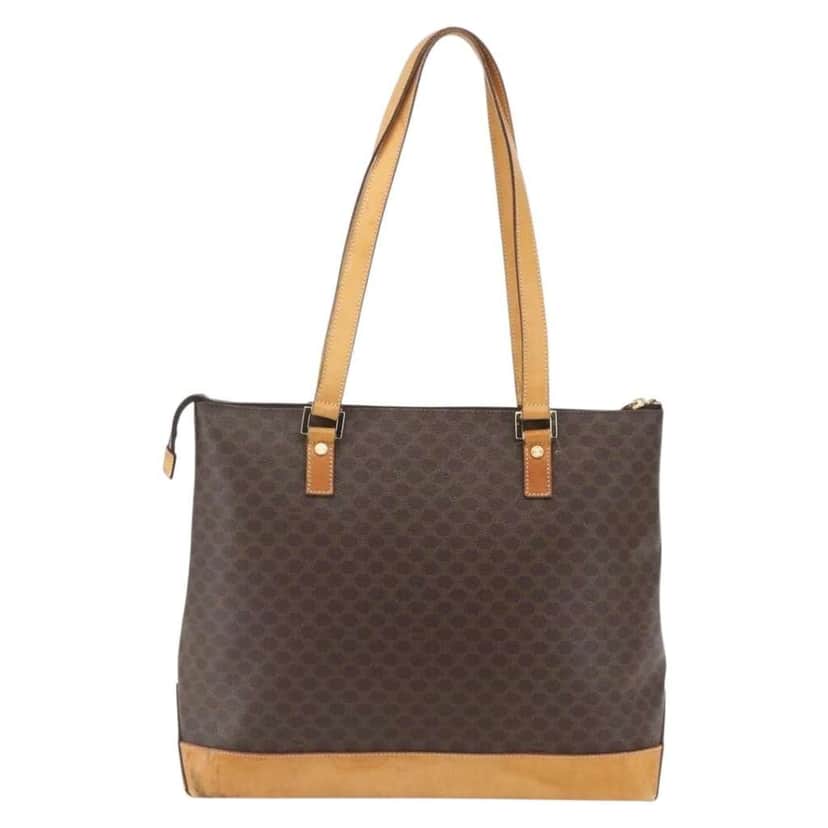 Celine Vintage Macadam Tote bag Brown Canvas Fair condition - Front View