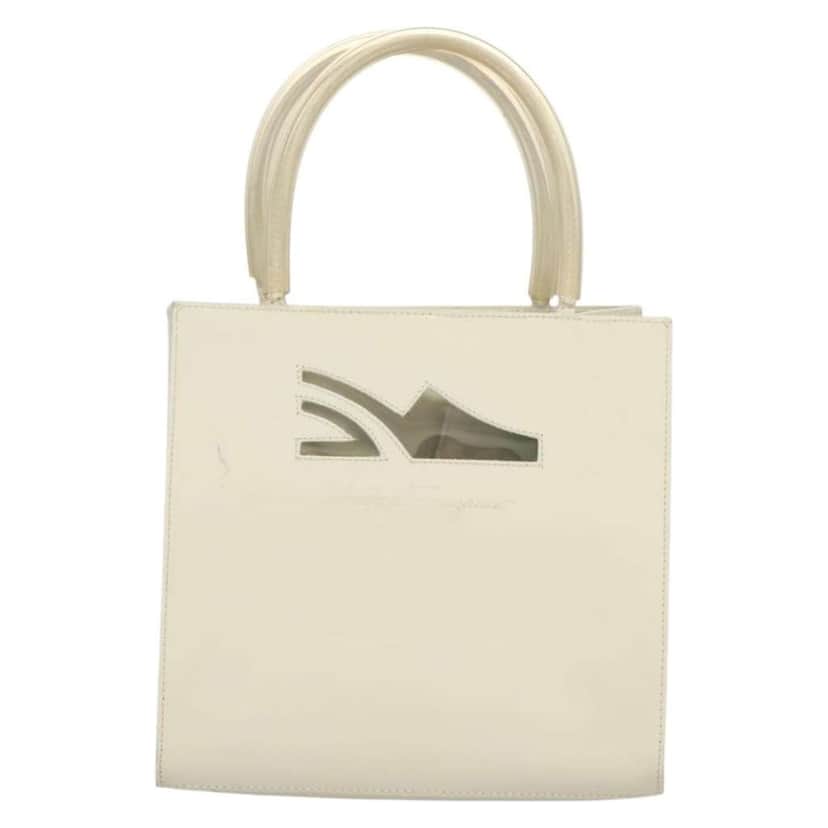 Salvatore Ferragamo Vintage Handbag White Good condition - Front View