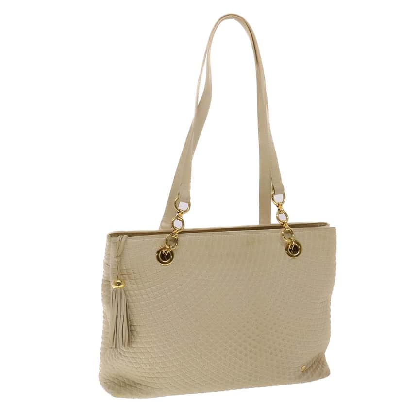 Bally Vintage Shoulder Bag Beige Leather Good condition - Front View