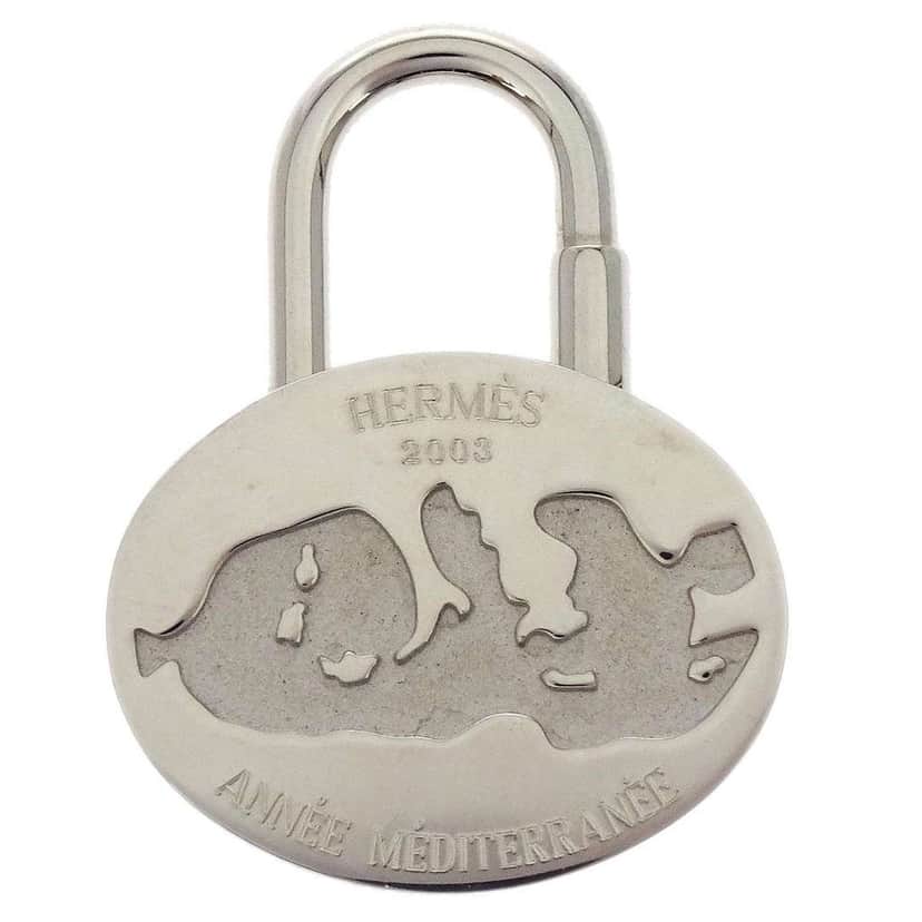 Hermès Annee Mediterranee Cadena Lock Charm Silver Good condition - Front View