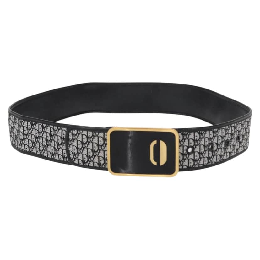Christian Dior Vintage belt Black Canvas Good condition - Front View