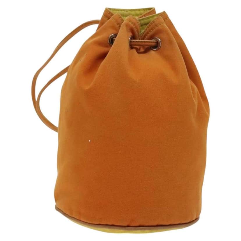 Hermès Polochon Mimile Drawstring Backpal Orange Canvas Good condition - Front View