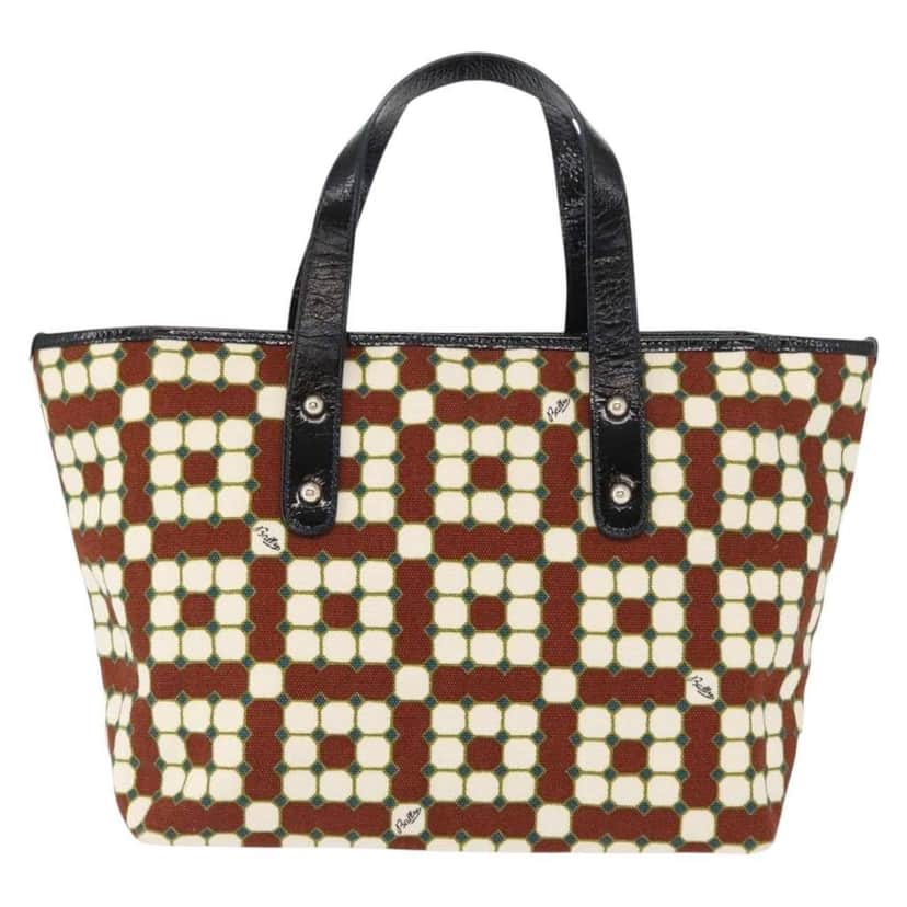 Bally Vintage Handbag Brown Canvas Good condition - Front View