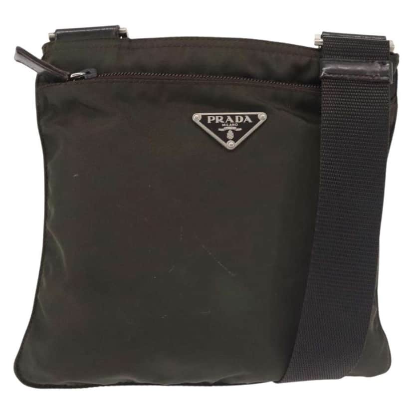 Prada Front Pocket Messenger Bag Khaki Good condition - Front View