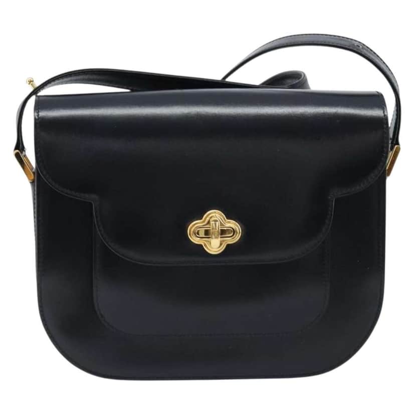 Bally Vintage Shoulder Bag Black Leather Good condition - Front View