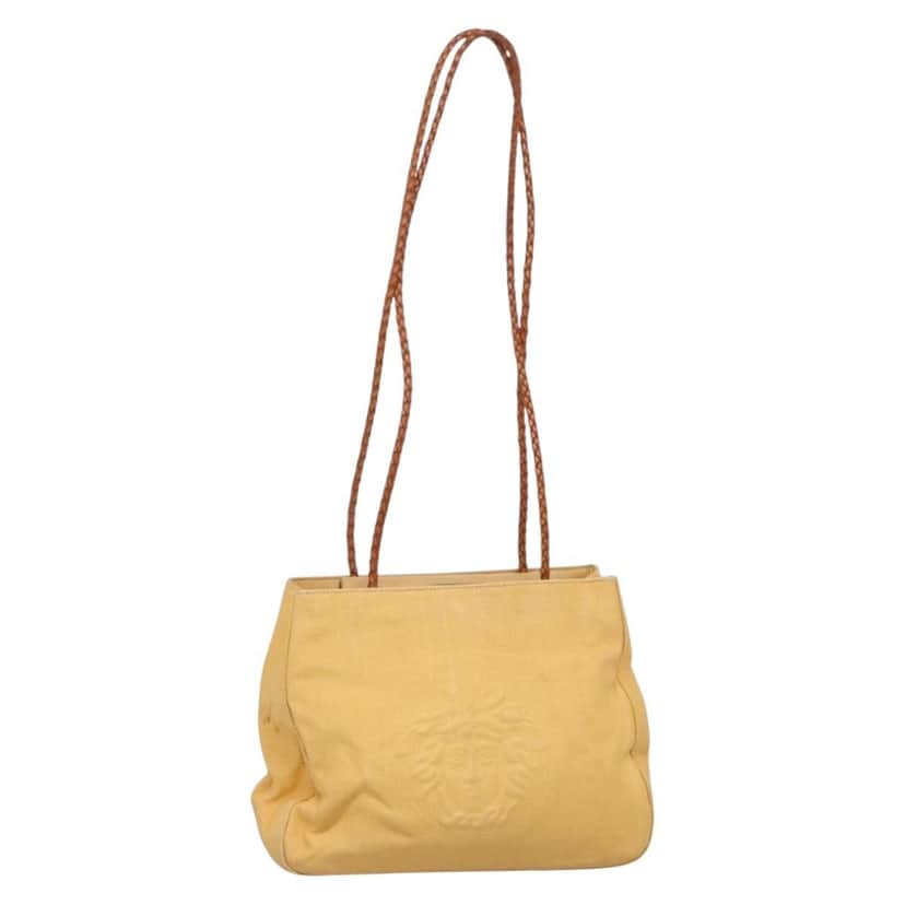 Versace Medusa Shoulder Bag Yellow Canvas Good condition - Front View