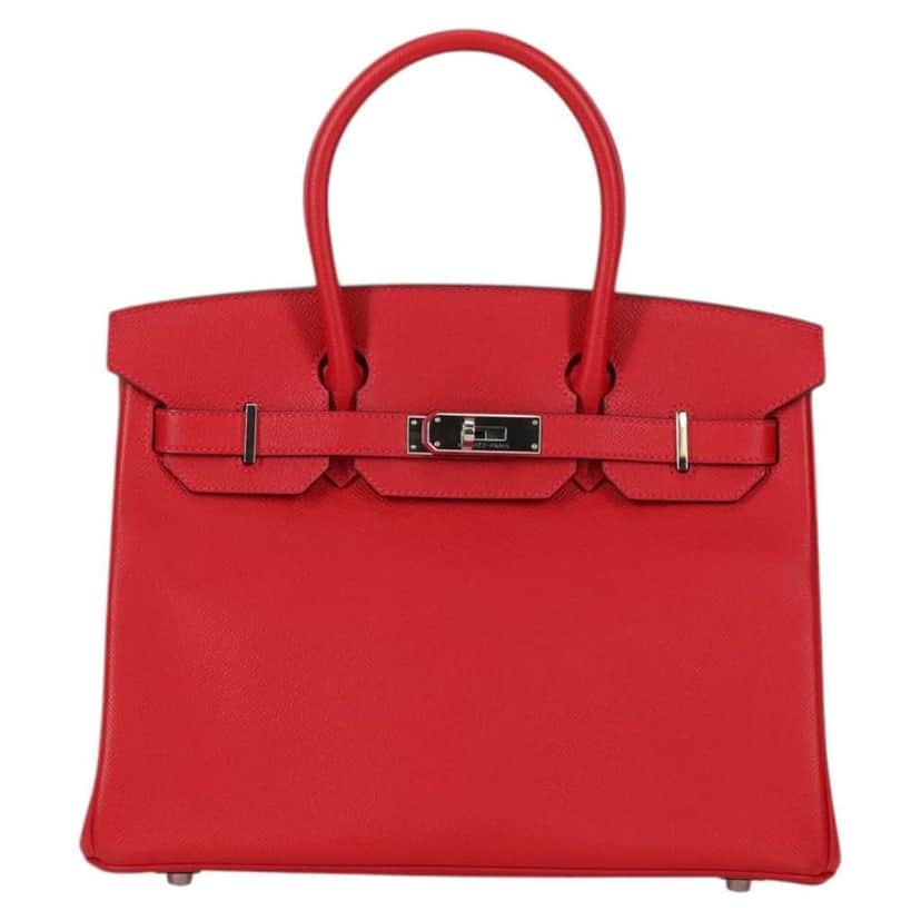 Hermès Birkin Handbag Red Leather Very good condition - Front View