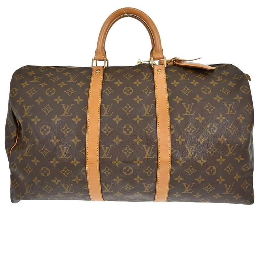 Louis Vuitton Keepall Bag Brown Canvas Good condition - Front View