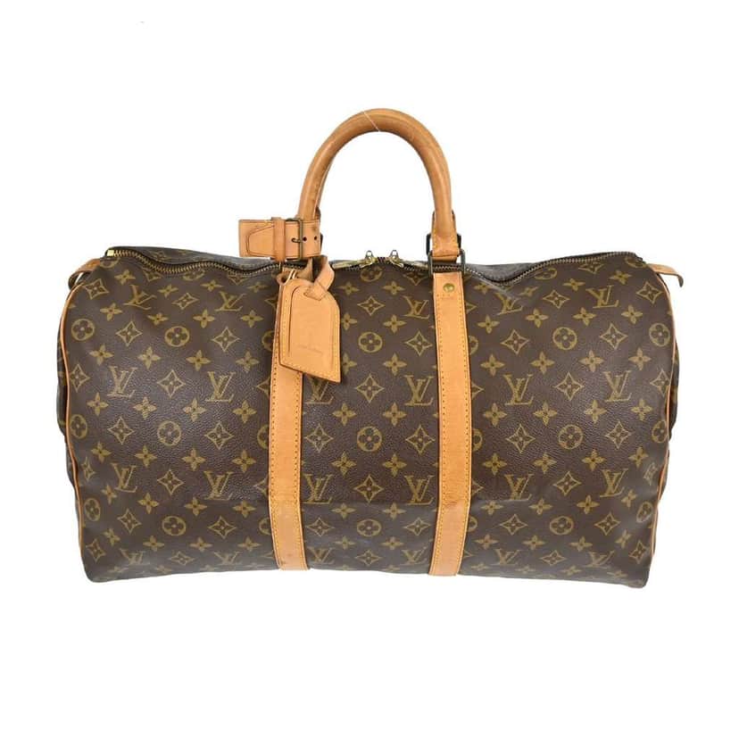 Louis Vuitton Keepall Bag Brown Canvas Fair condition - Front View