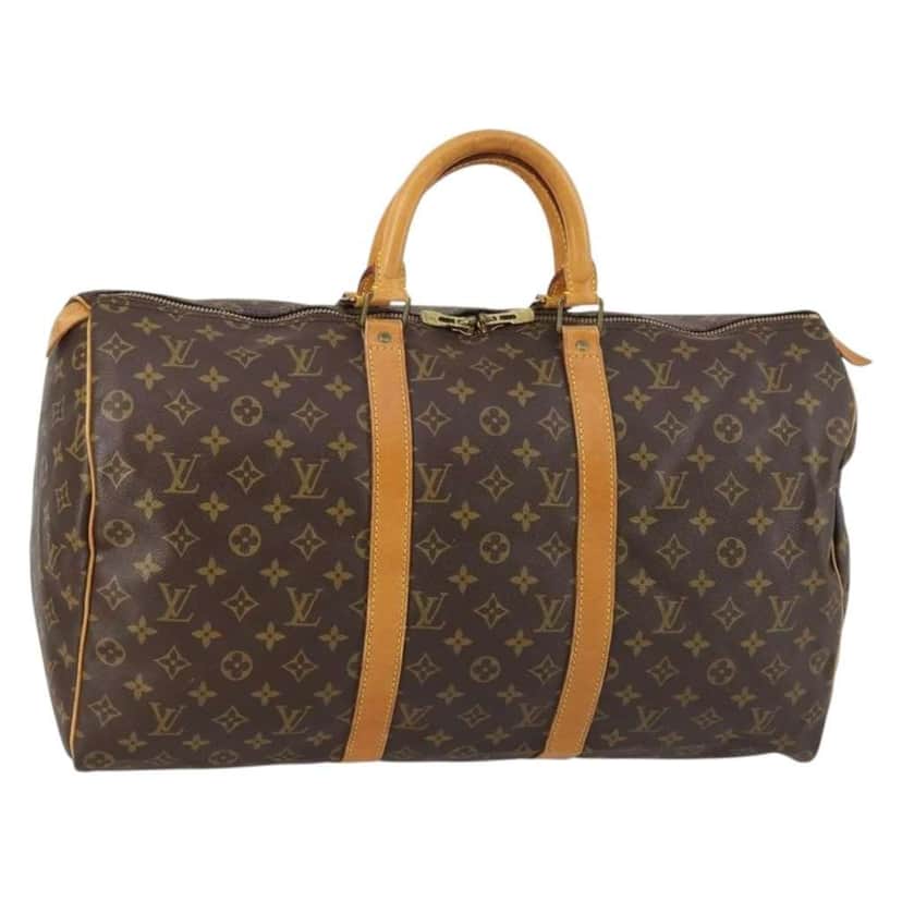Louis Vuitton Keepall Bag Brown Canvas Good condition - Front View