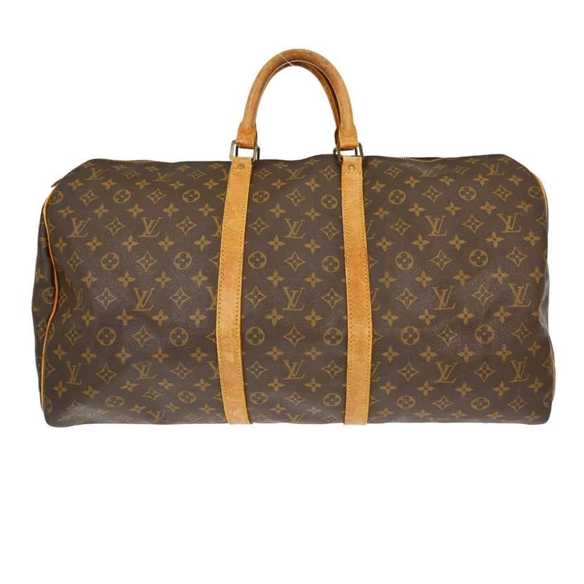 Louis Vuitton Keepall Bag Brown Canvas Fair condition - Front View