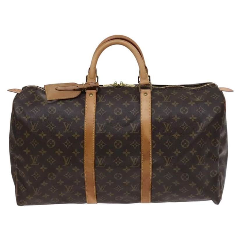 Louis Vuitton Keepall Bag Brown Canvas Fair condition - Front View