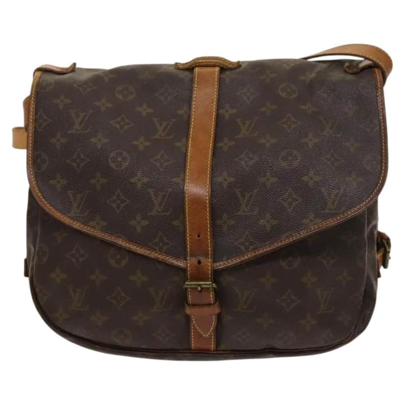Louis Vuitton Saumur Handbag Brown Canvas Fair condition - Front View