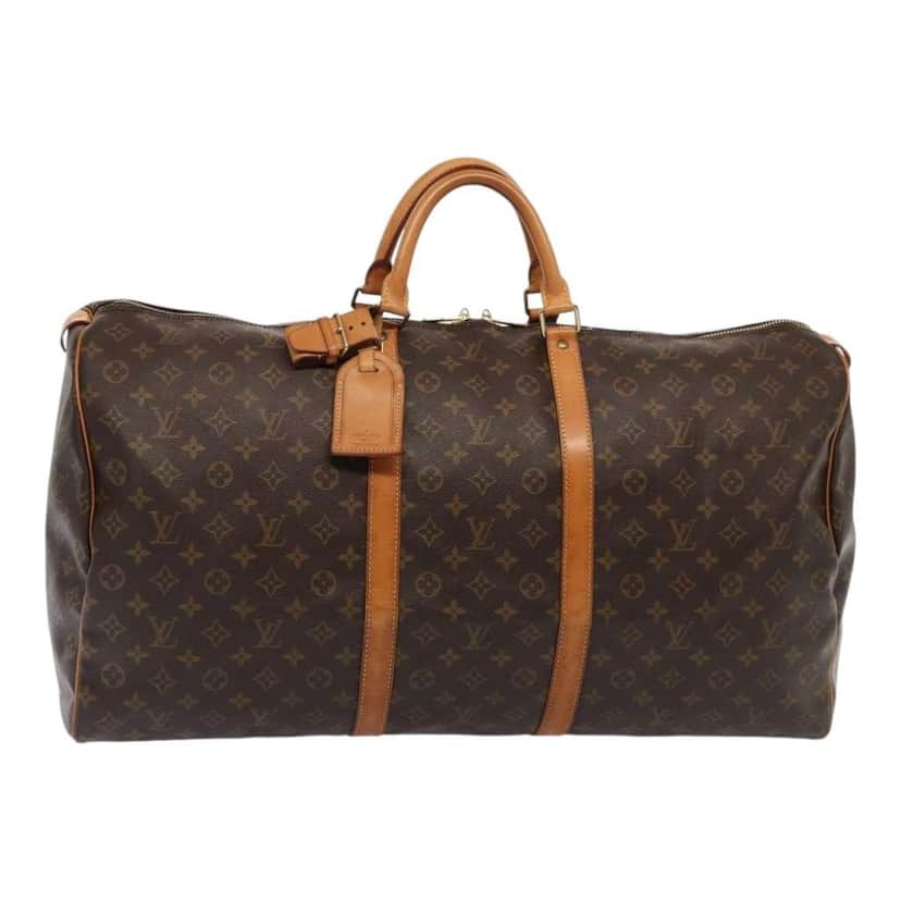 Louis Vuitton Keepall Bag Brown Canvas Fair condition - Front View