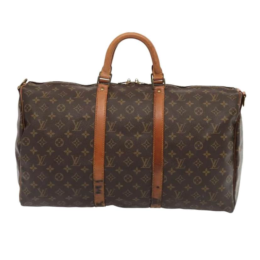 Louis Vuitton Keepall Bag Brown Canvas Fair condition - Front View