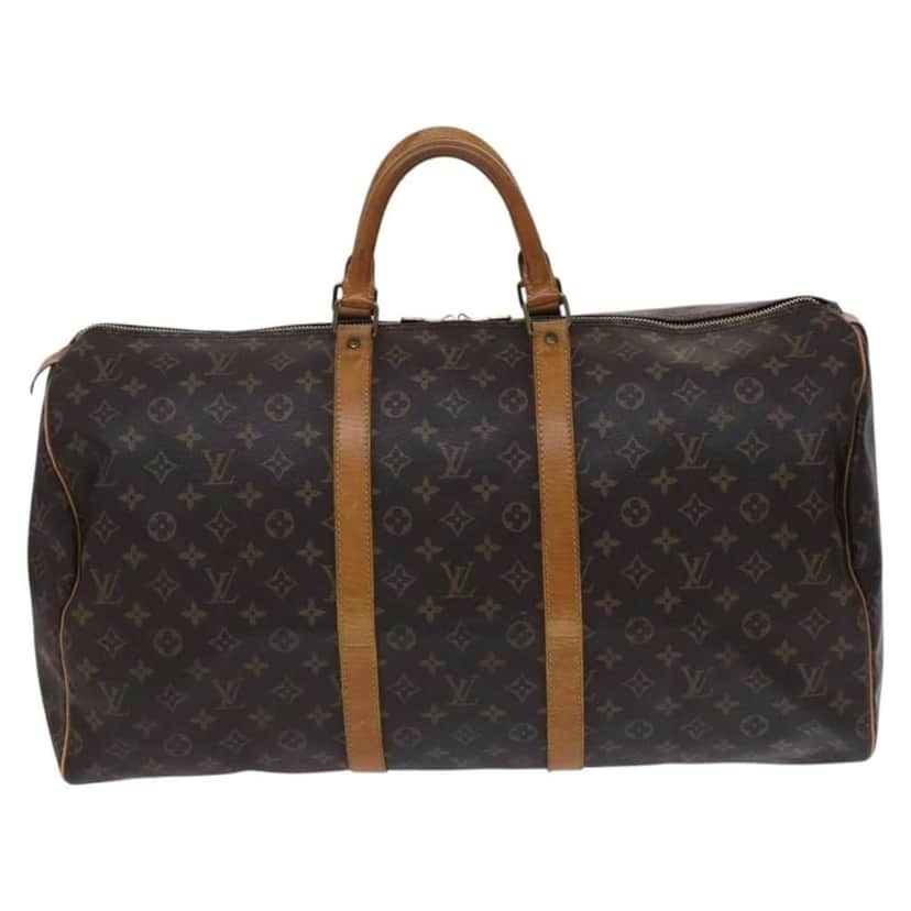 Louis Vuitton Keepall Bag Brown Canvas Fair condition - Front View