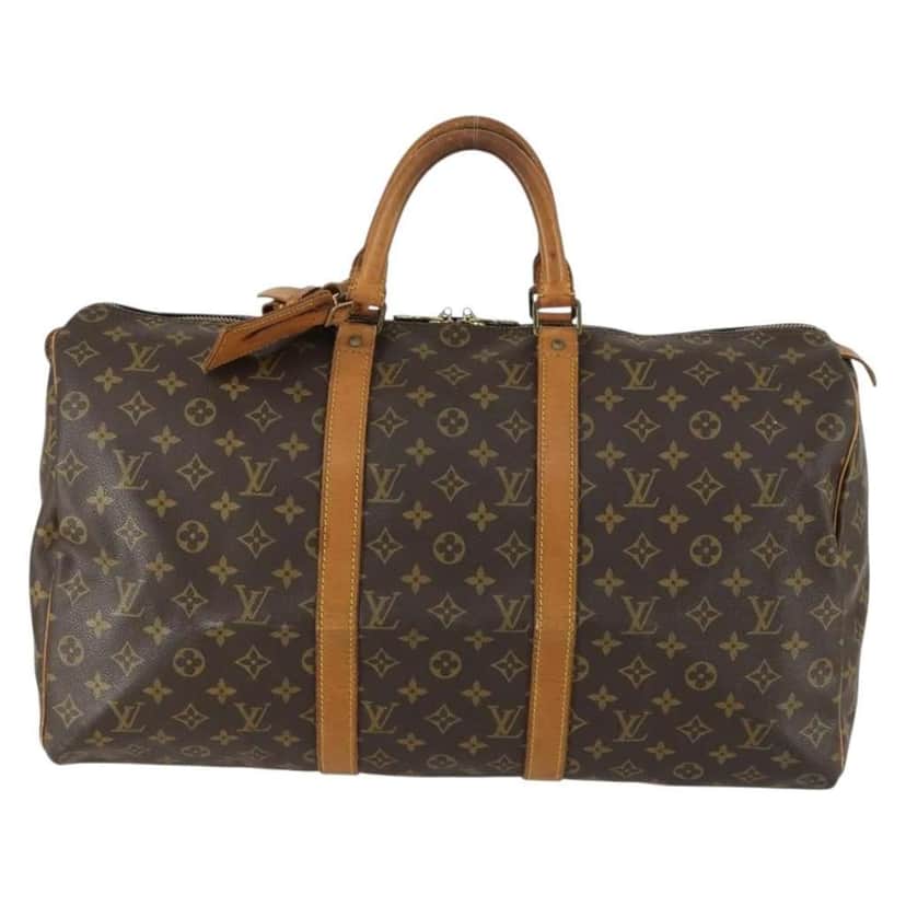 Louis Vuitton Keepall Bag Brown Canvas Fair condition - Front View