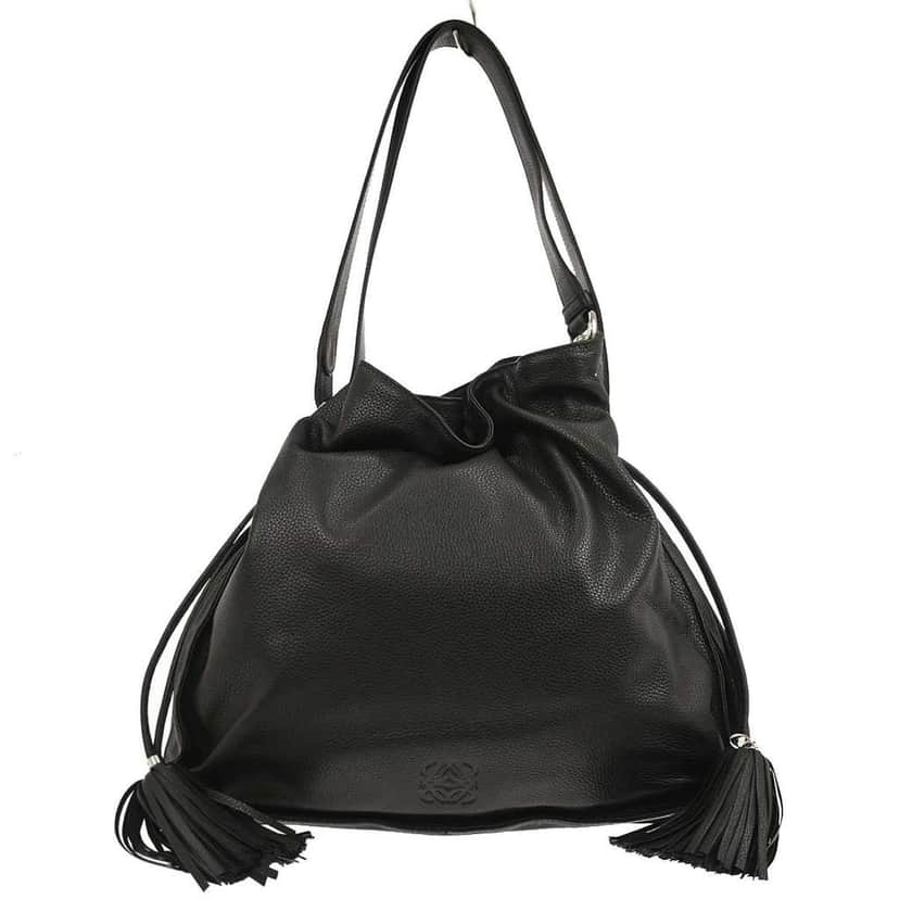 Loewe Flamenco Bag Black Leather Good condition - Front View