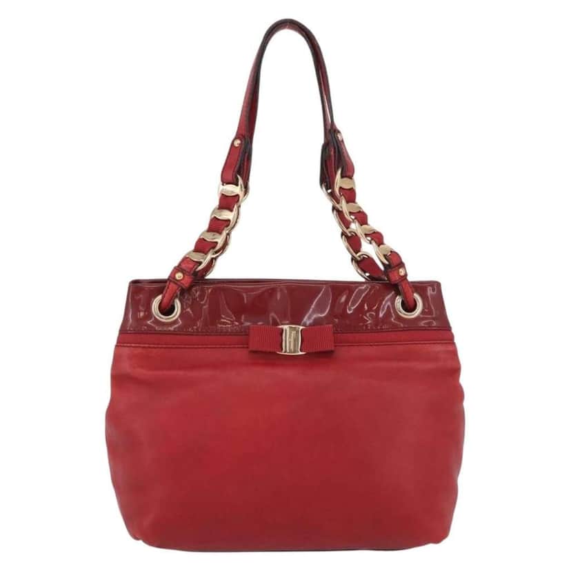 Salvatore Ferragamo Vala tote Red Leather Good condition - Front View