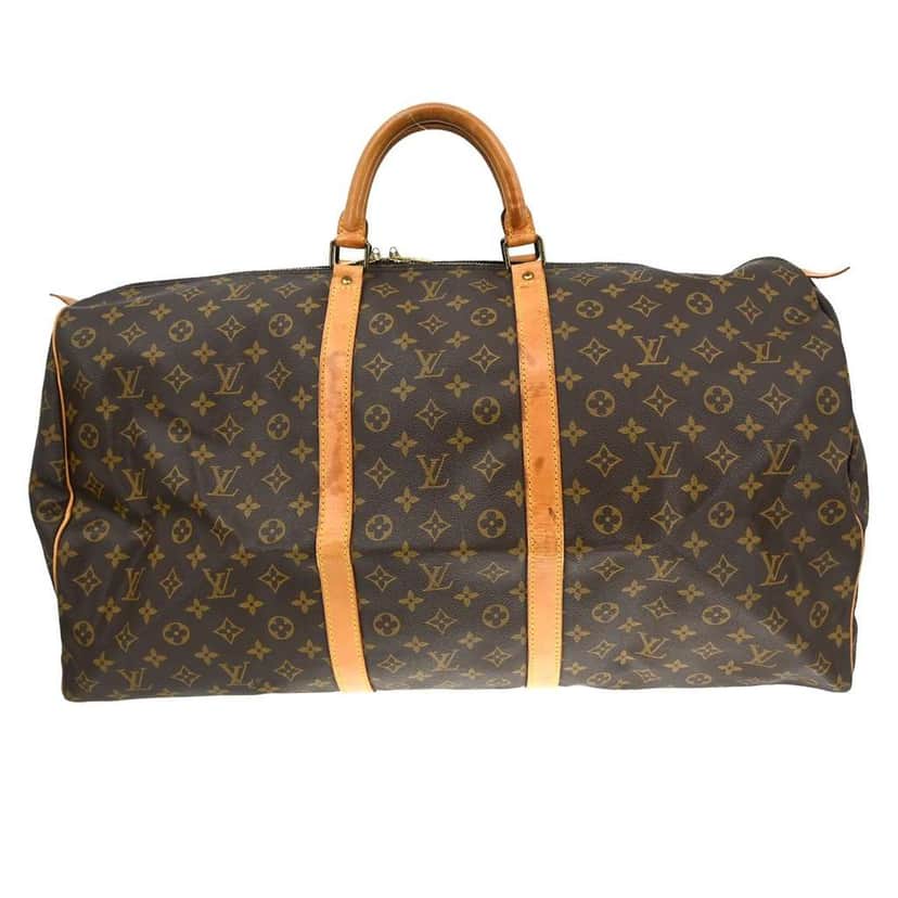 Louis Vuitton Keepall Bag Brown Canvas Fair condition - Front View