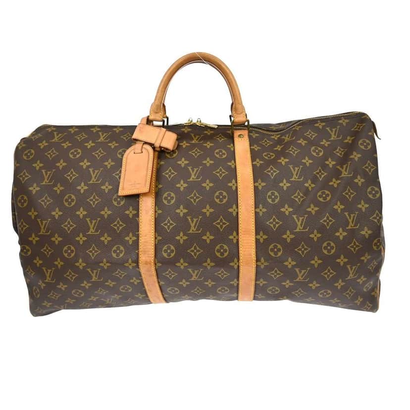 Louis Vuitton Keepall Bag Brown Canvas Fair condition - Front View