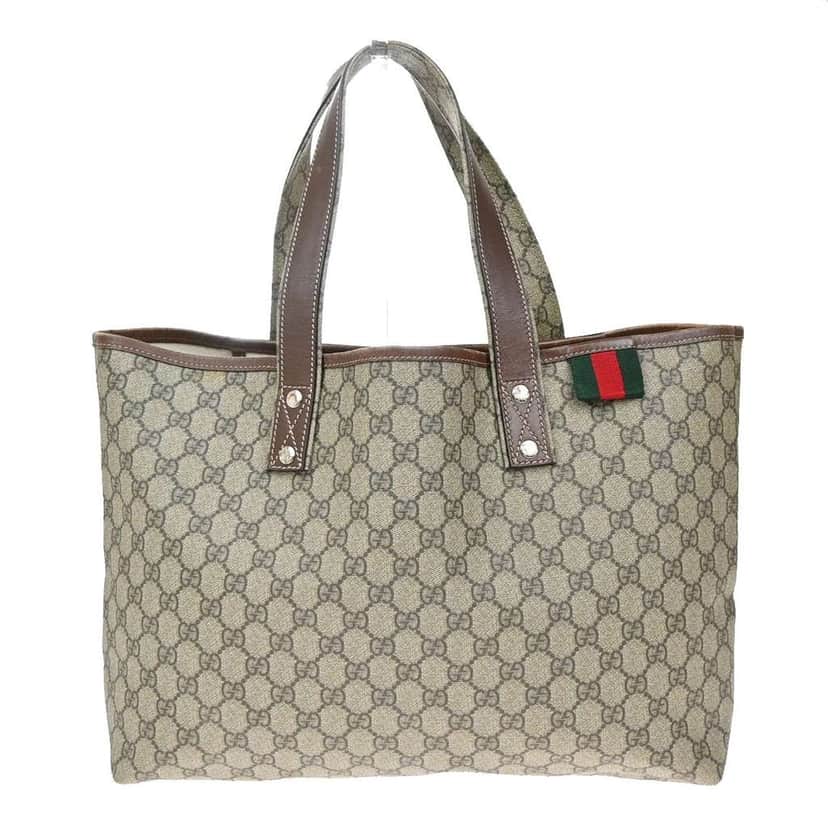 Gucci Web Loop Tote Brown Canvas Good condition - Front View