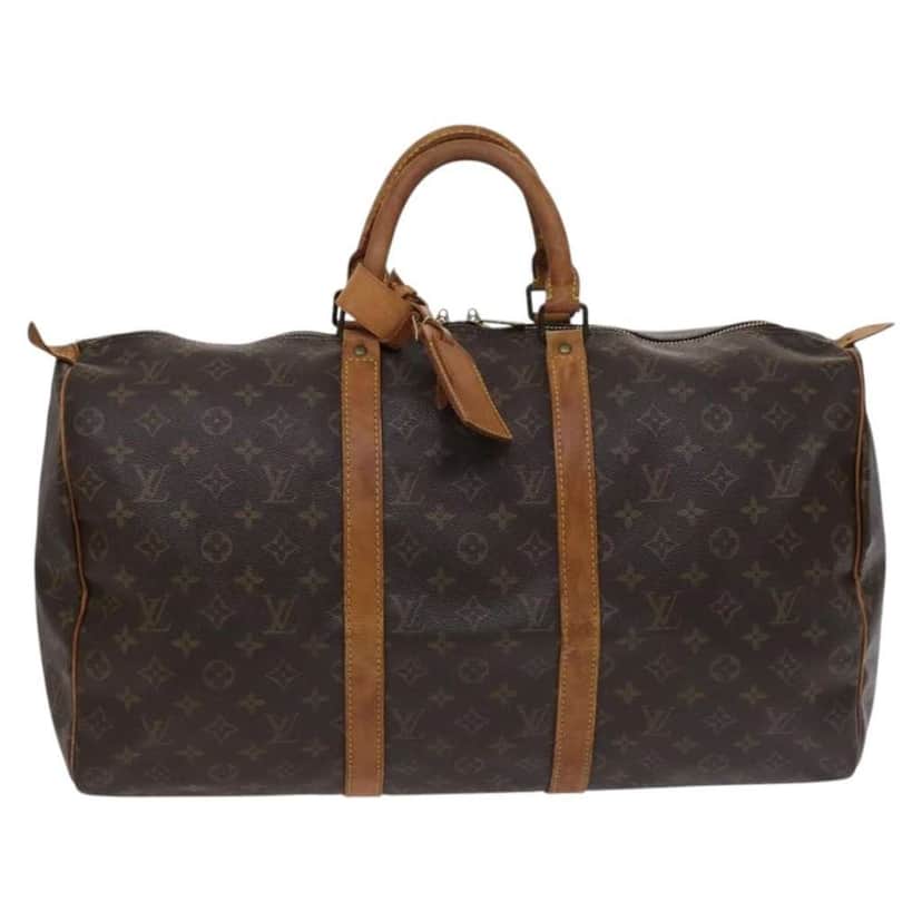 Louis Vuitton Keepall Bag Brown Canvas Fair condition - Front View