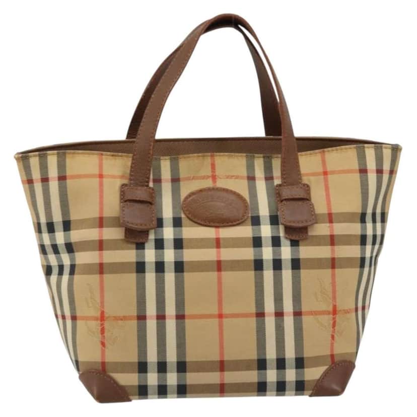 Burberry Nova Check Tote Beige Canvas Fair condition - Front View