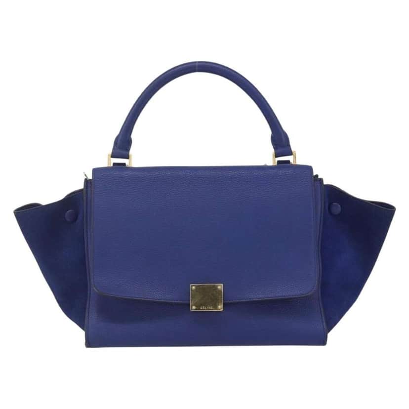 Celine Trapeze Bag Blue Leather Good condition - Front View