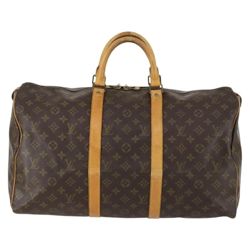 Louis Vuitton Keepall Bag Brown Canvas Good condition - Front View