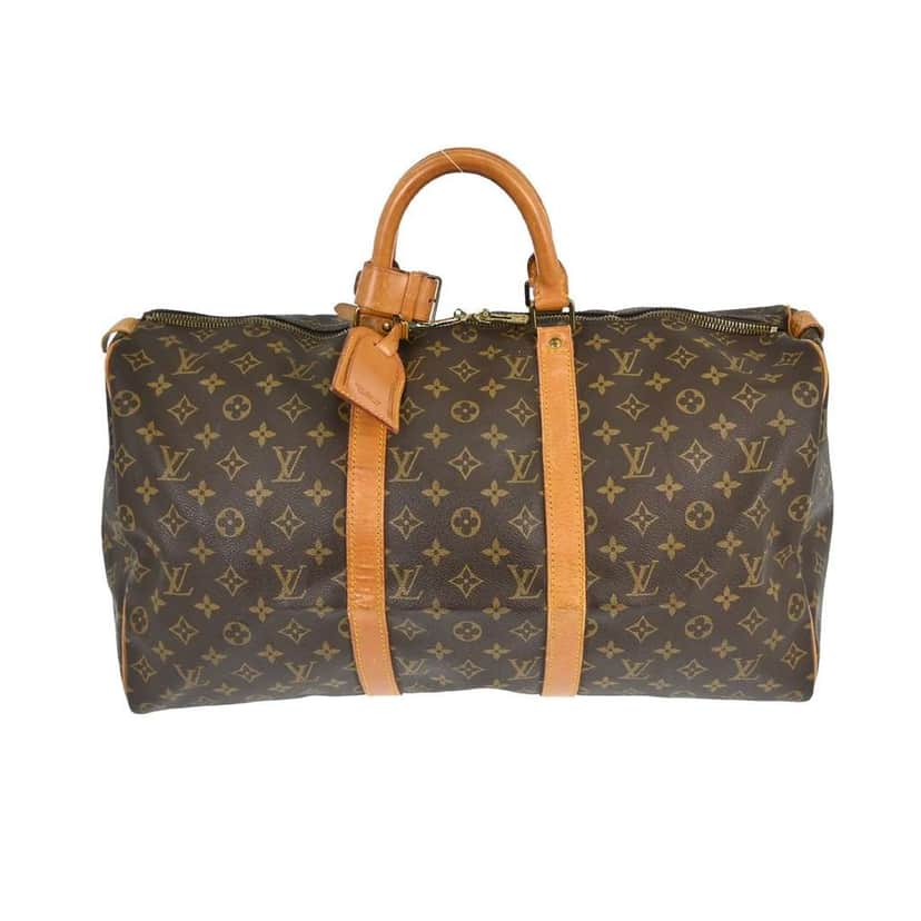 Louis Vuitton Keepall Bag Brown Canvas Fair condition - Front View