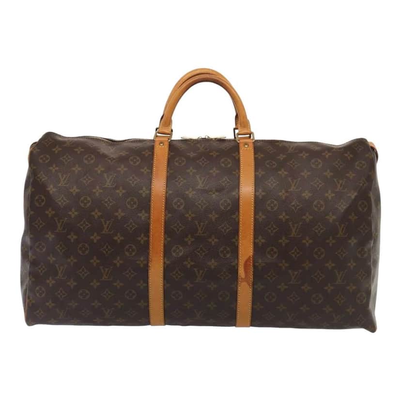 Louis Vuitton Keepall Bag Brown Canvas Fair condition - Front View