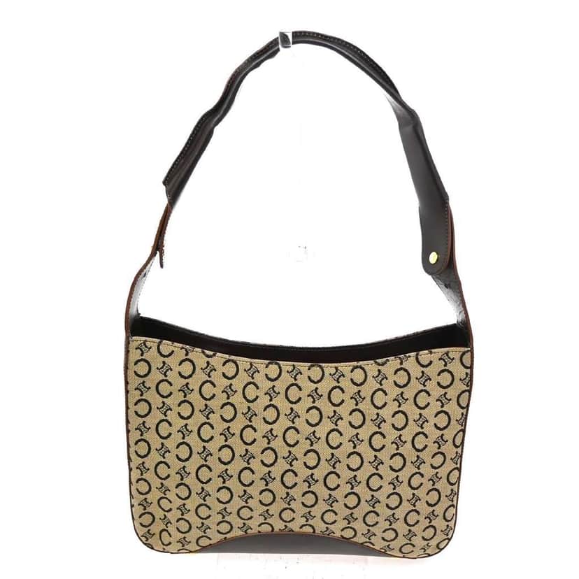 Celine Vintage Macadam Shoulder Bag Brown Canvas Good condition - Front View