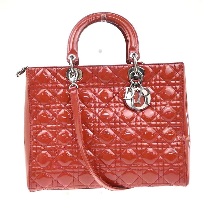 Christian Dior Vintage Lady Dior Bag Red Good condition - Front View