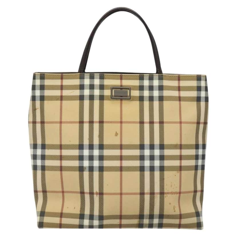 Burberry Nova Check Handbag Beige Canvas Fair condition - Front View