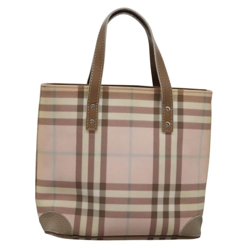 Burberry Nova Check Handbag Pink Canvas Fair condition - Front View