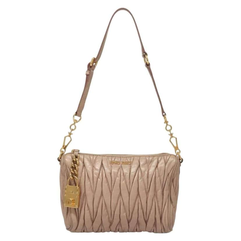 Miu Miu Zip Crossbody Bag Pink Leather Good condition - Front View