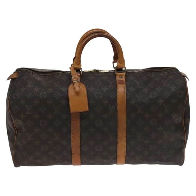 Louis Vuitton Keepall Bag Brown Canvas Fair condition - Front View