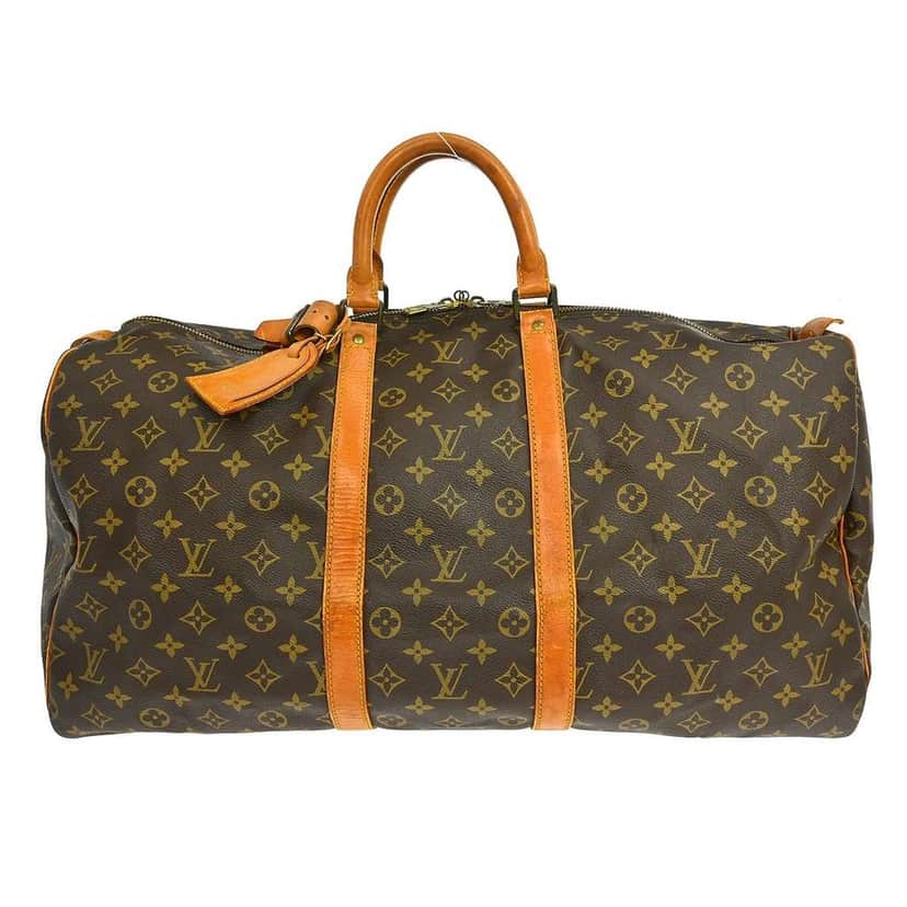 Louis Vuitton Keepall Bag Brown Canvas Fair condition - Front View