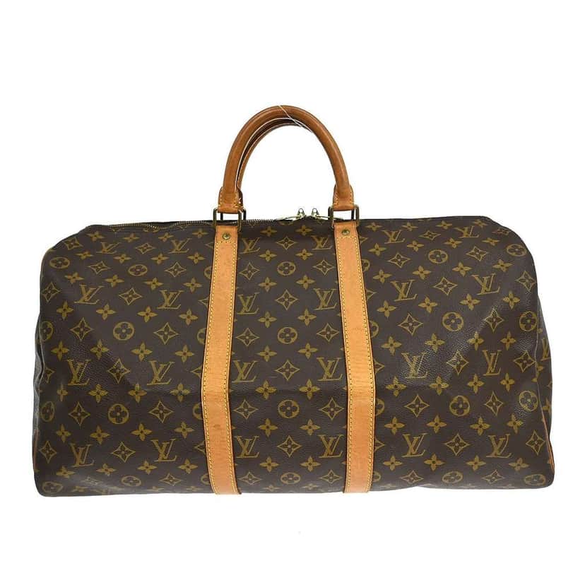 Louis Vuitton Keepall Bag Brown Canvas Good condition - Front View