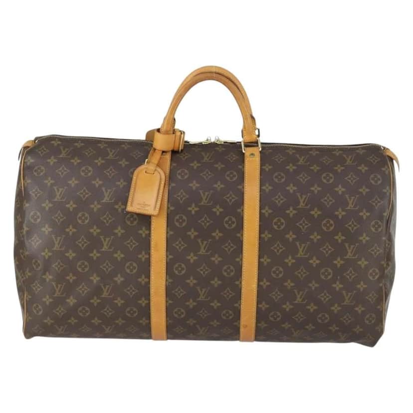 Louis Vuitton Keepall Bag Brown Canvas Fair condition - Front View