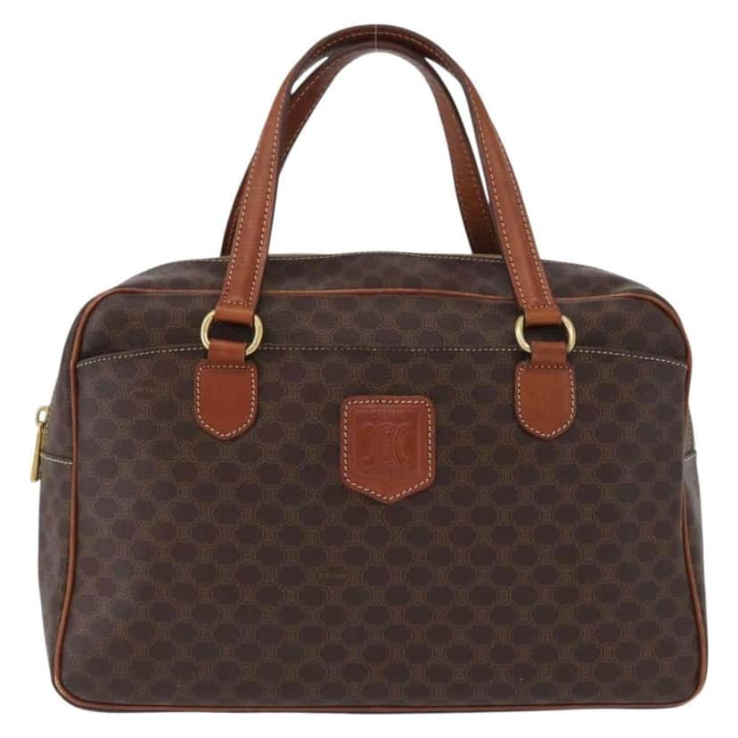 Celine Vintage Macadam Handbag Brown Canvas Good condition - Front View