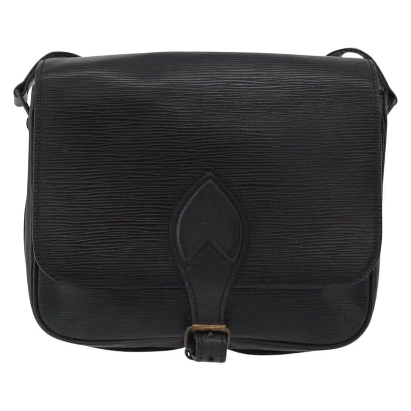 Louis Vuitton Cartouchiere Handbag Black Leather Fair condition - Front View