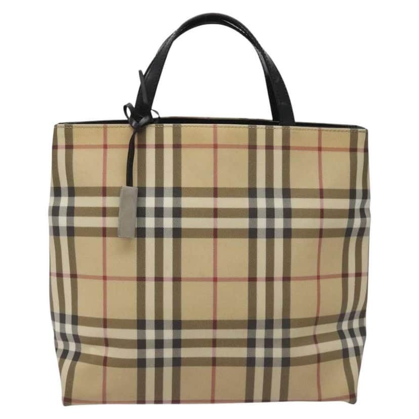 Burberry Nova Check Handbag Beige Canvas Good condition - Front View