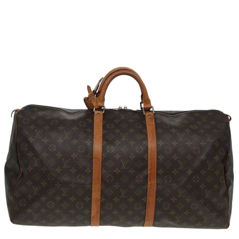 Louis Vuitton Keepall Bag Brown Canvas Fair condition - Front View