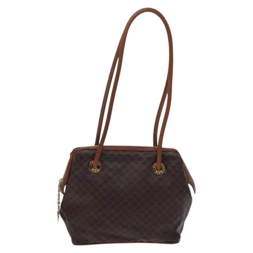 Celine Vintage Macadam Shoulder Bag Brown Canvas Good condition - Front View