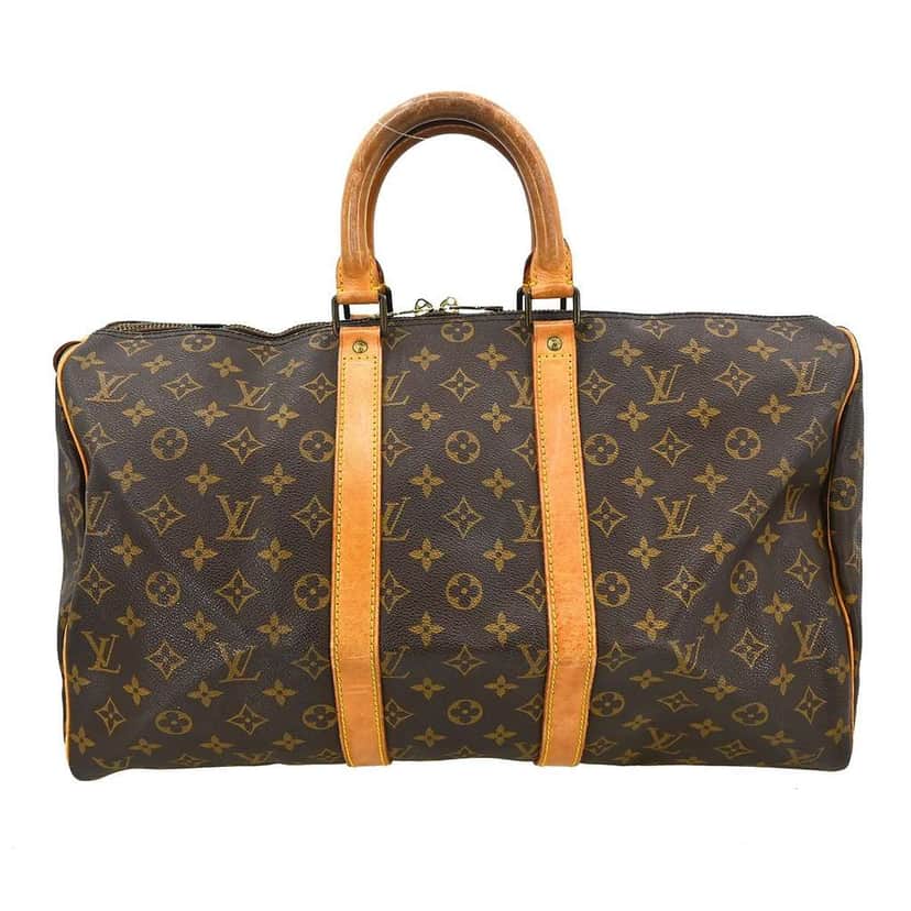 Louis Vuitton Keepall Bag Brown Canvas Fair condition - Front View