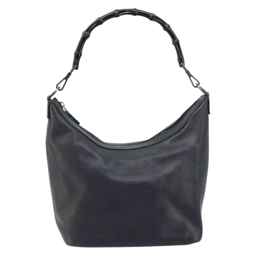 Gucci Vintage Bamboo Hobo Black Leather Good condition - Front View