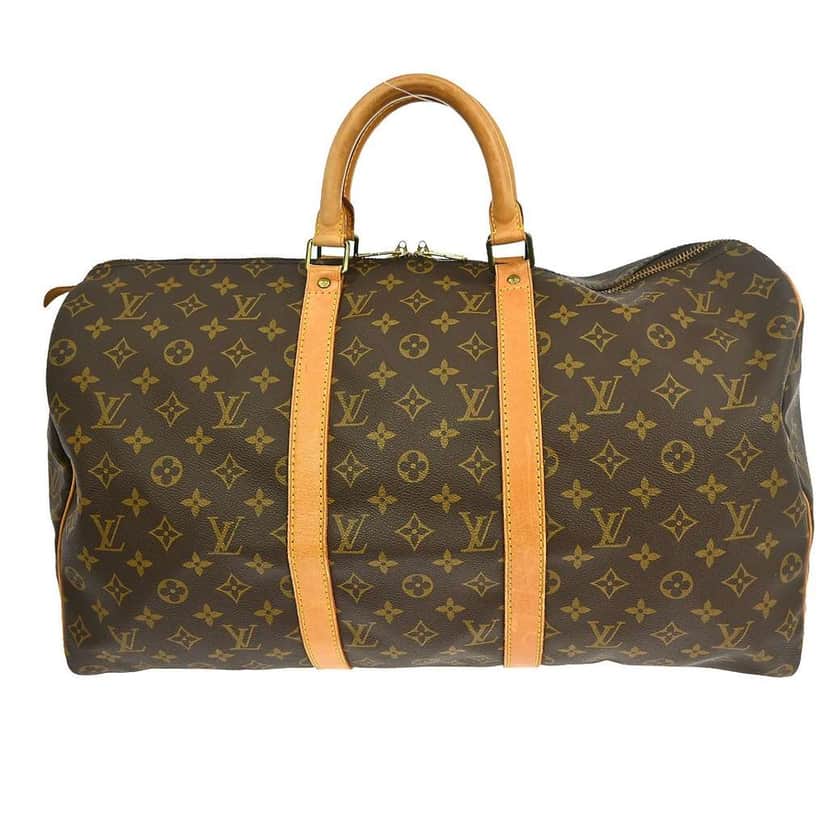 Louis Vuitton Keepall Bag Brown Canvas Good condition - Front View