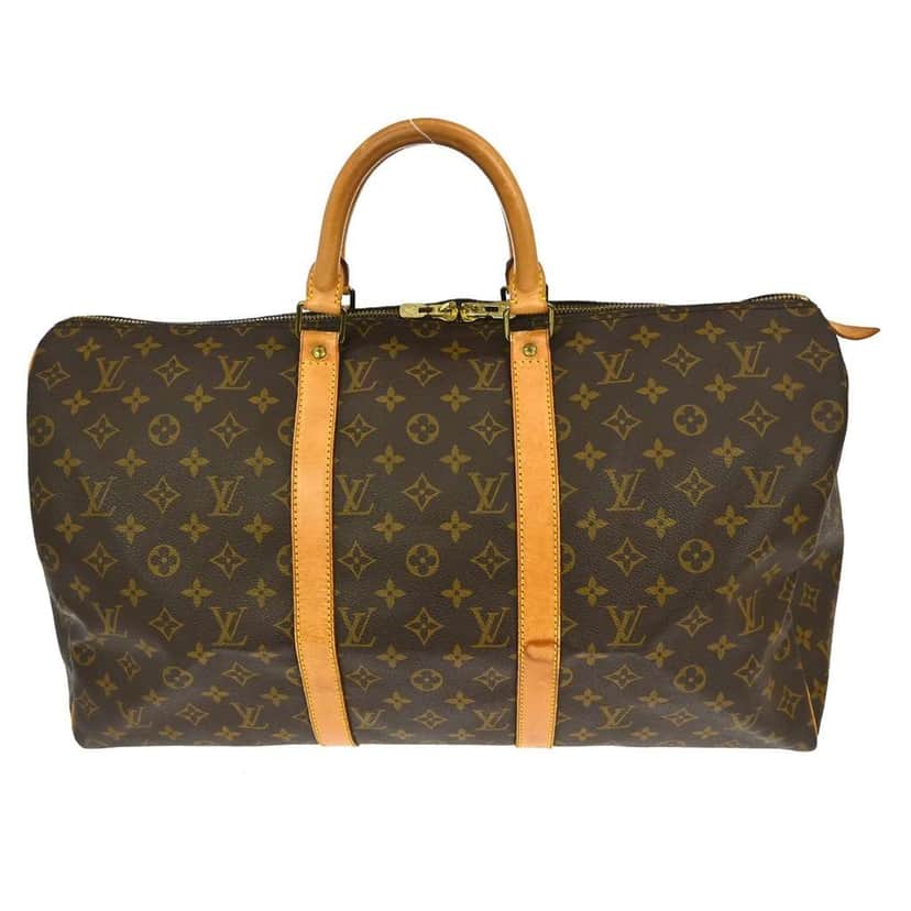 Louis Vuitton Keepall Bag Brown Canvas Good condition - Front View